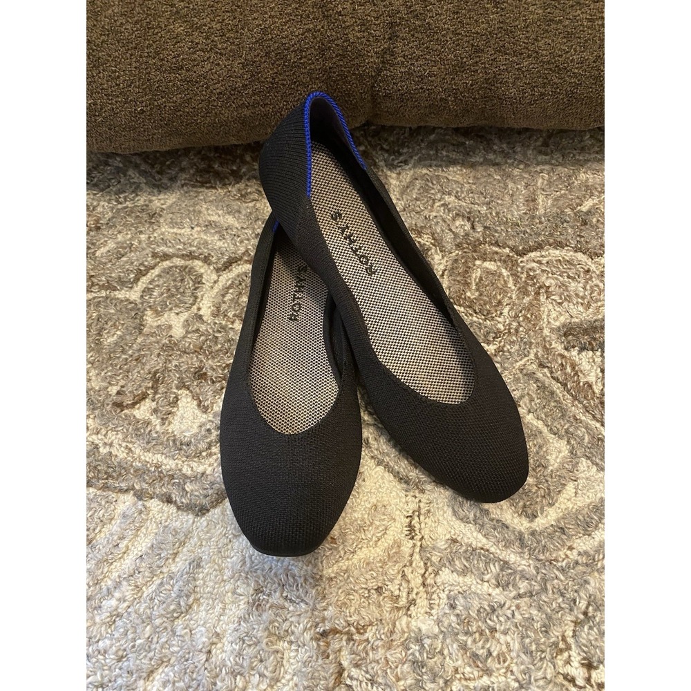 Rothy's The Flat Womens Size 9 Black Casual Classic Slip On Ballet Flats EUC